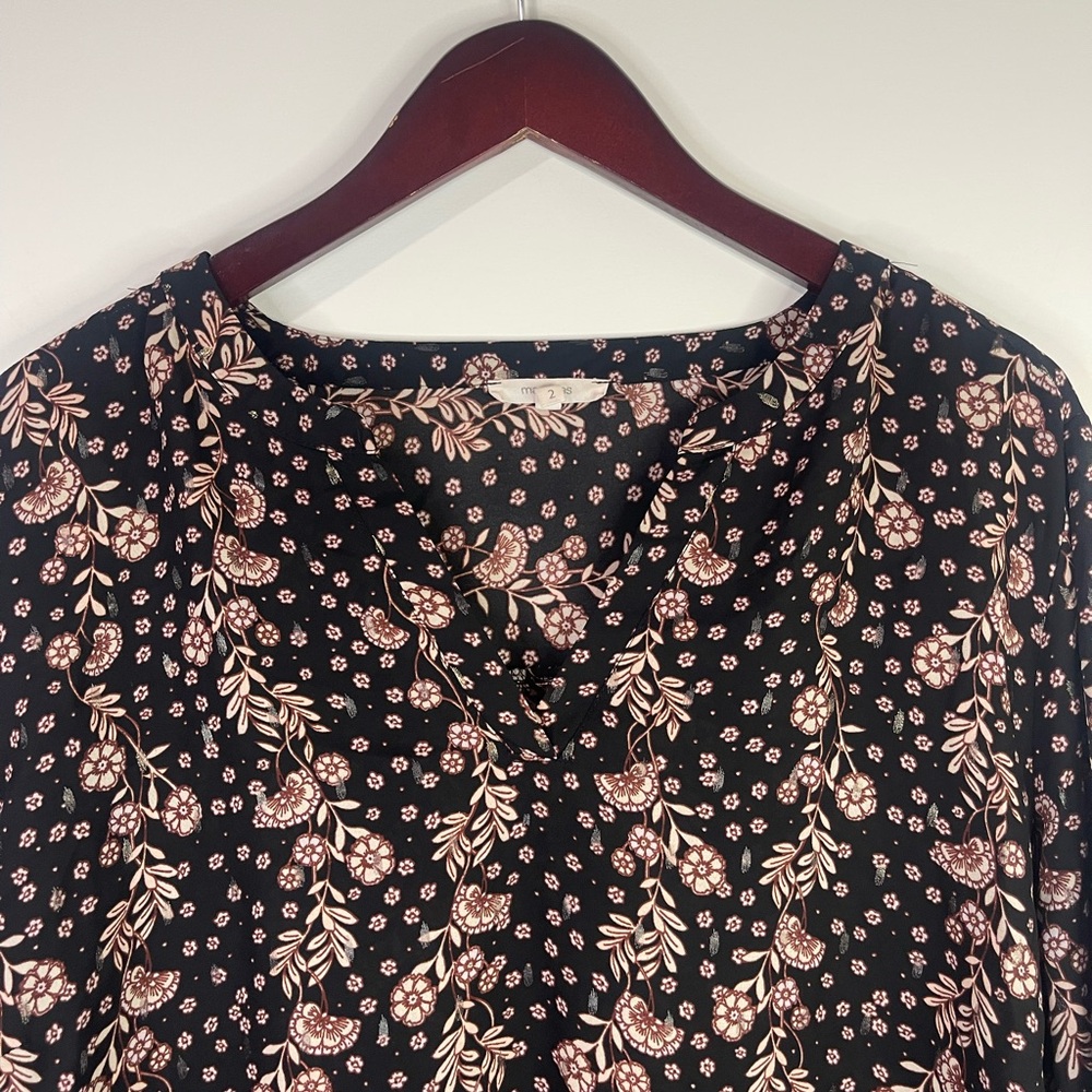 Maurices Black and‎ Pink Floral Blouse - Picture 3 of 10